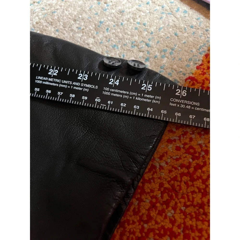 Mens Black Genuine Leather Blazer Two Button Sport Coat Jacket RN 93677